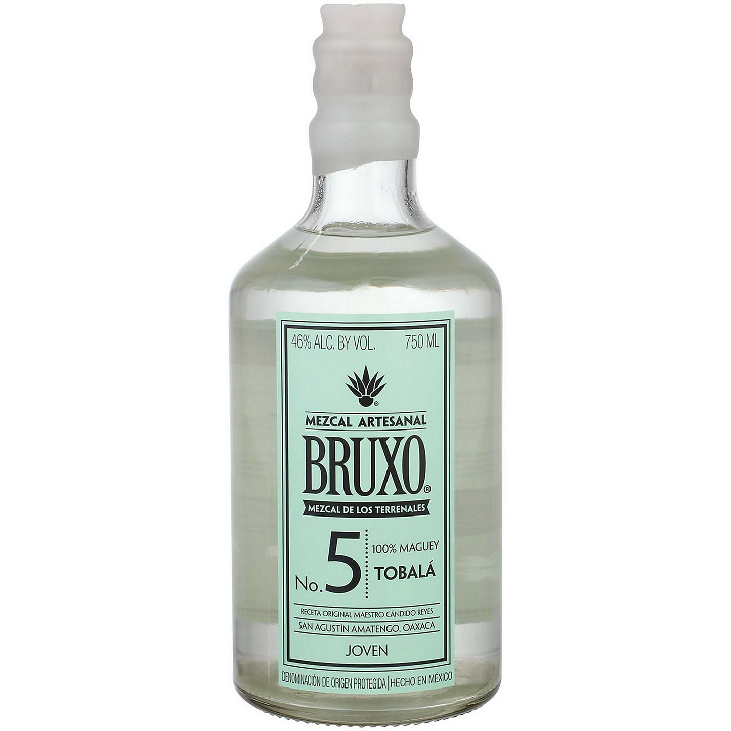 BRUXO MEZCAL ARTESANAL JOVEN NO. 5 TOBALA 92 750ML