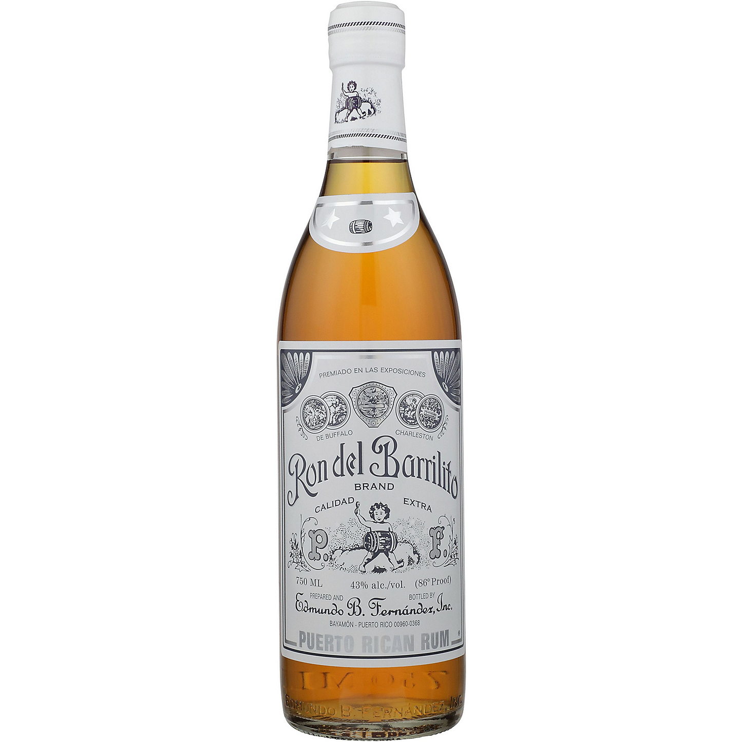 RON DEL BARRILITO AGED RUM TWO STARS CALIDAD EXTRA 86 750ML