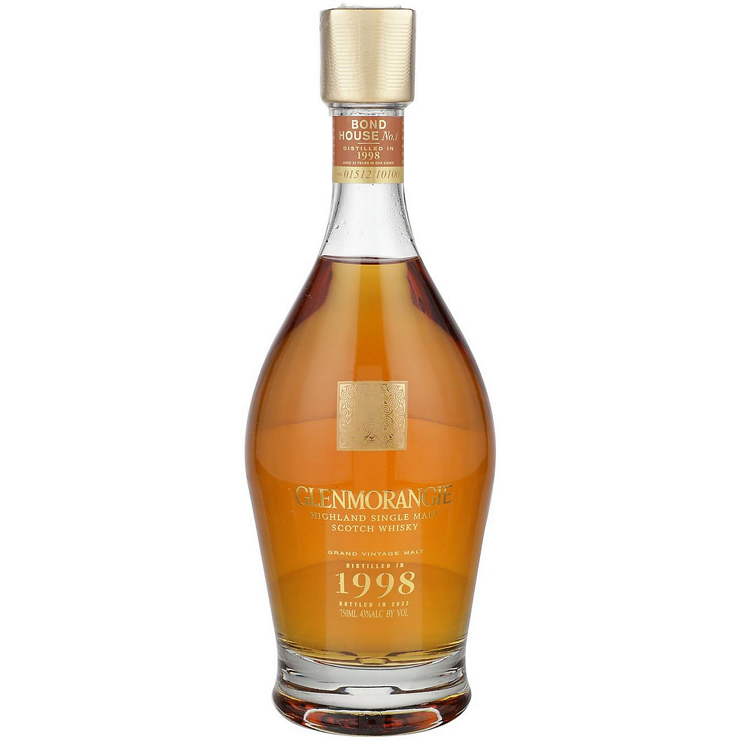 GLENMORANGIE SINGLE MALT SCOTCH GRAND VINTAGE MALT BOND HOUSE COLLECTION NO. 1 1998 23 YR 86 750ML