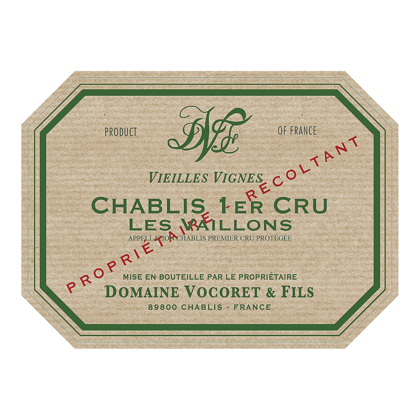 DOMAINE VOCORET & FILS CHABLIS VAILLONS PREMIER CRU 2021 750ML