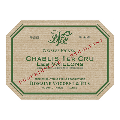 DOMAINE VOCORET & FILS CHABLIS VAILLONS PREMIER CRU 2021 750ML