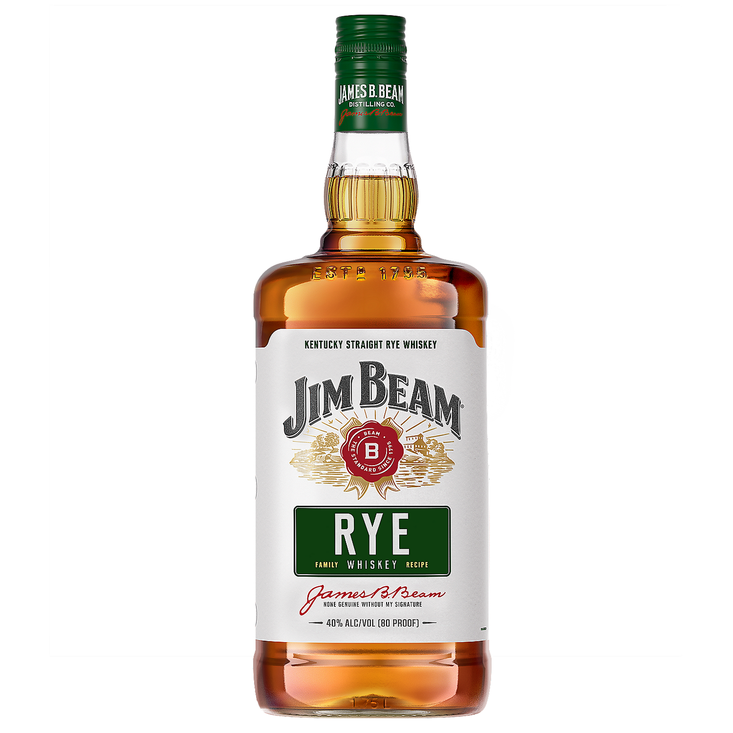 JIM BEAM STRAIGHT RYE WHISKEY 80 750ML