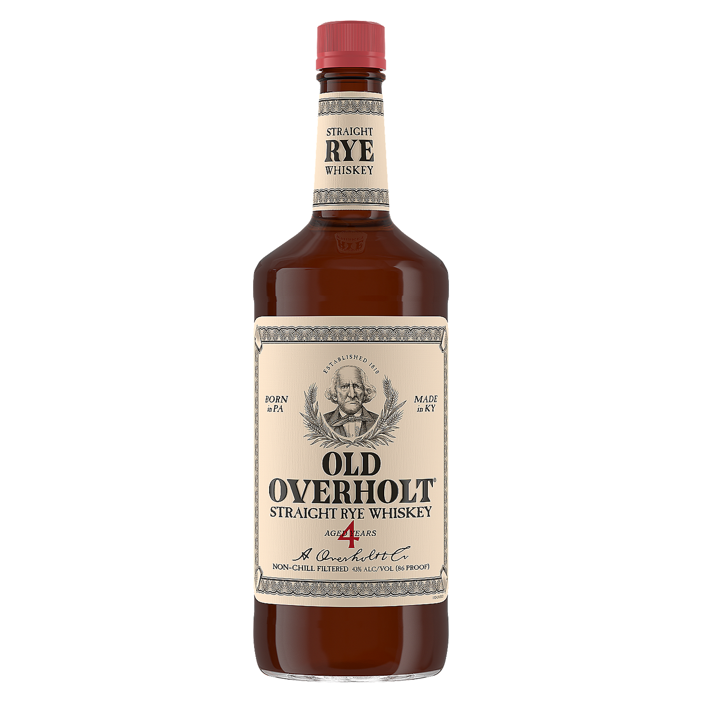 OLD OVERHOLT STRAIGHT RYE WHISKEY 4 YR 86 1L