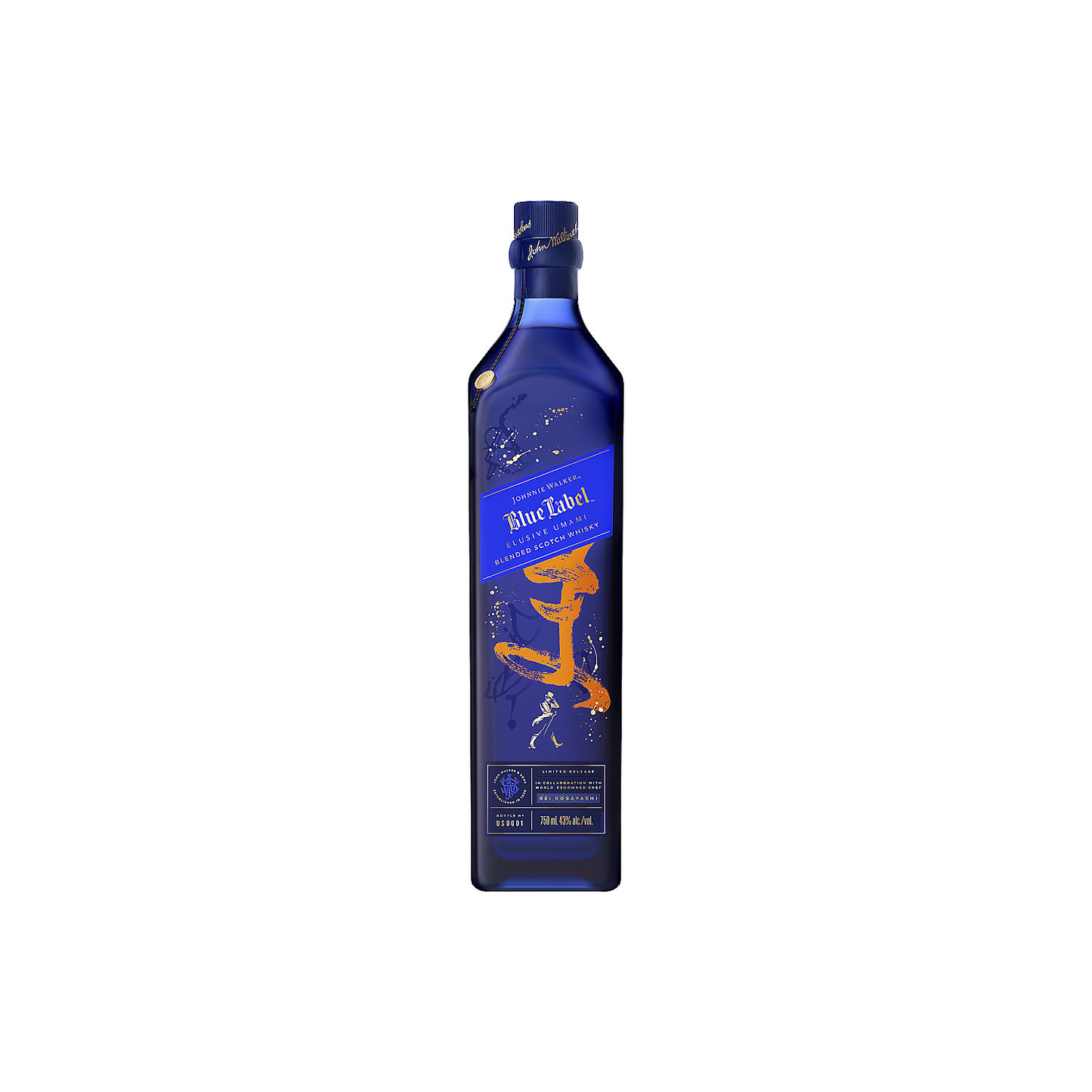 JOHNNIE WALKER BLENDED SCOTCH BLUE LABEL ELUSIVE UMAMI KEI KOBAYASHI 86 750ML