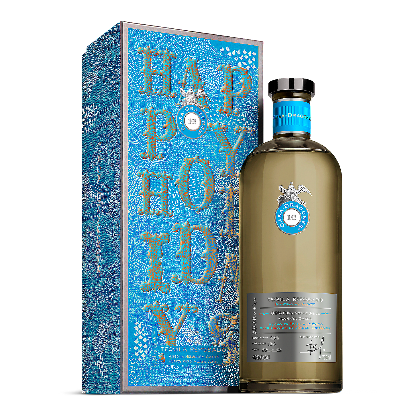 CASA DRAGONES TEQUILA REPOSADO 80 W/ HOLIDAY SLEEVE 750ML