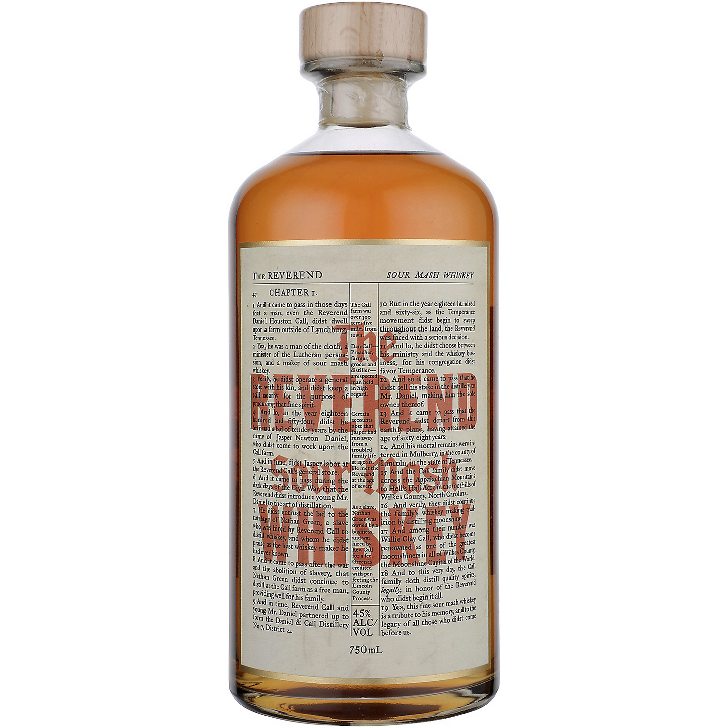 THE REVEREND SOUR MASH WHISKEY 4 YR 90 750ML