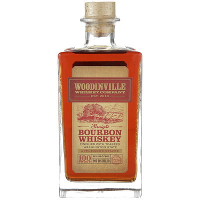 WOODINVILLE WHISKEY CO. STRAIGHT BOURBON FINISHED WITH TOASTED APPLEWOOD STAVES 100 750ML