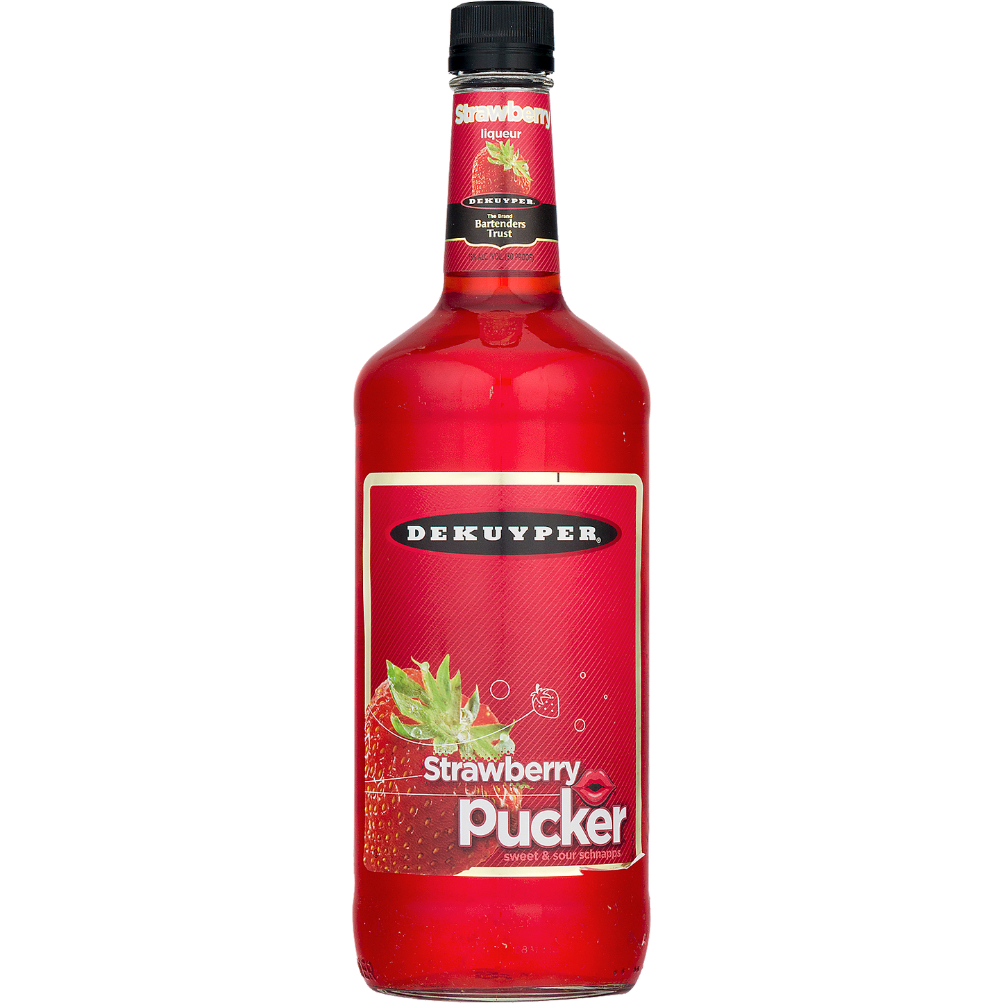 DEKUYPER SOUR STRAWBERRY SCHNAPPS PUCKER 30 750ML