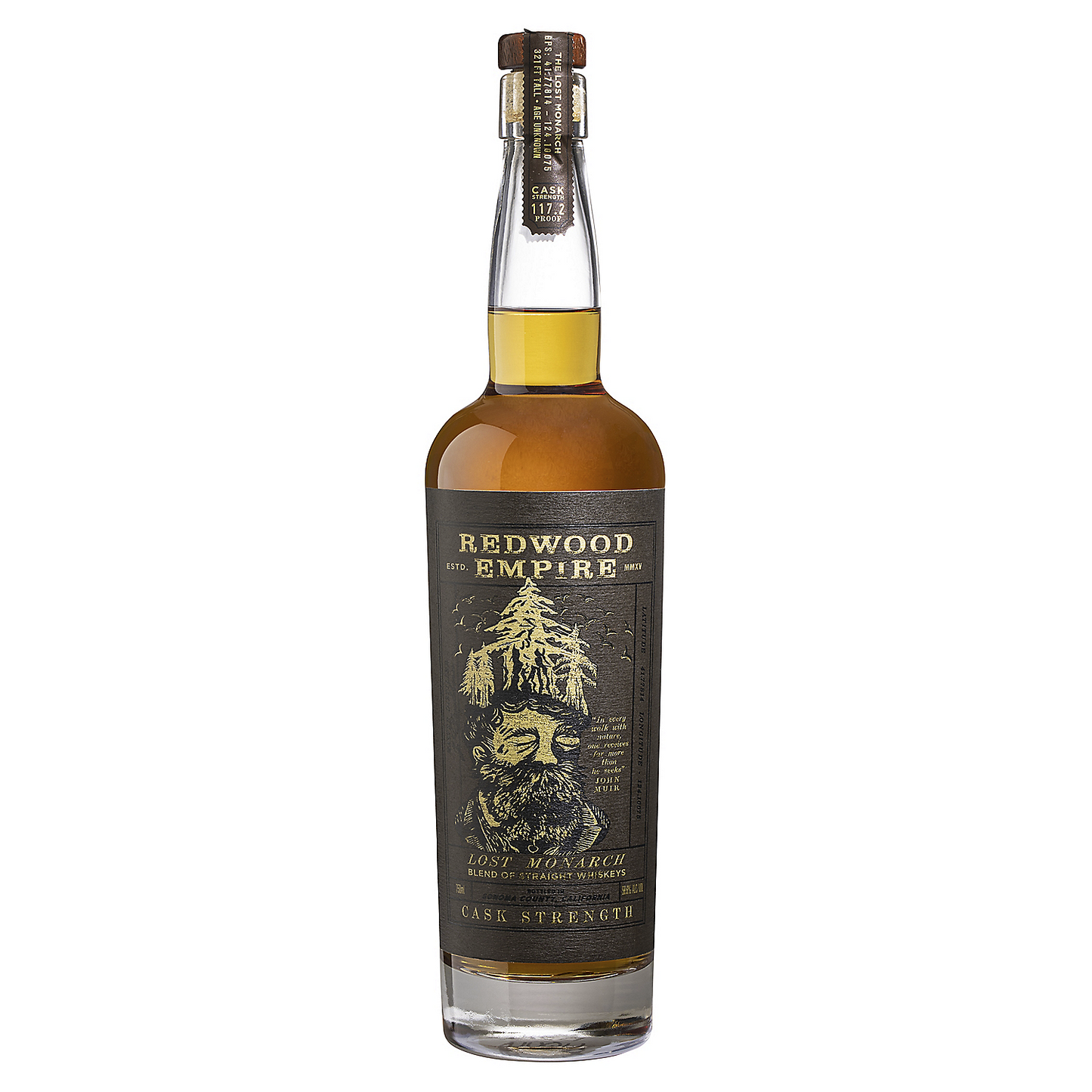 REDWOOD EMPIRE BLENDED AMERICAN WHISKEY LOST MONARCH CASK STRENGTH 117.2 750ML