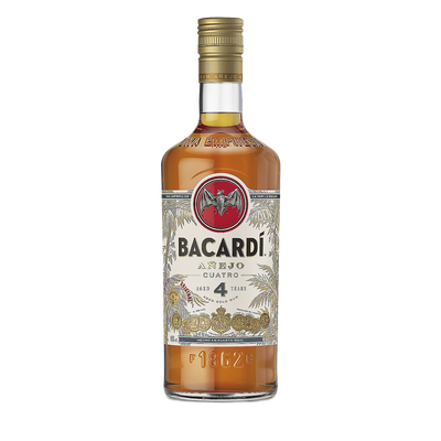 BACARDI AGED RUM ANEJO CUATRO 4 YR 80 750ML