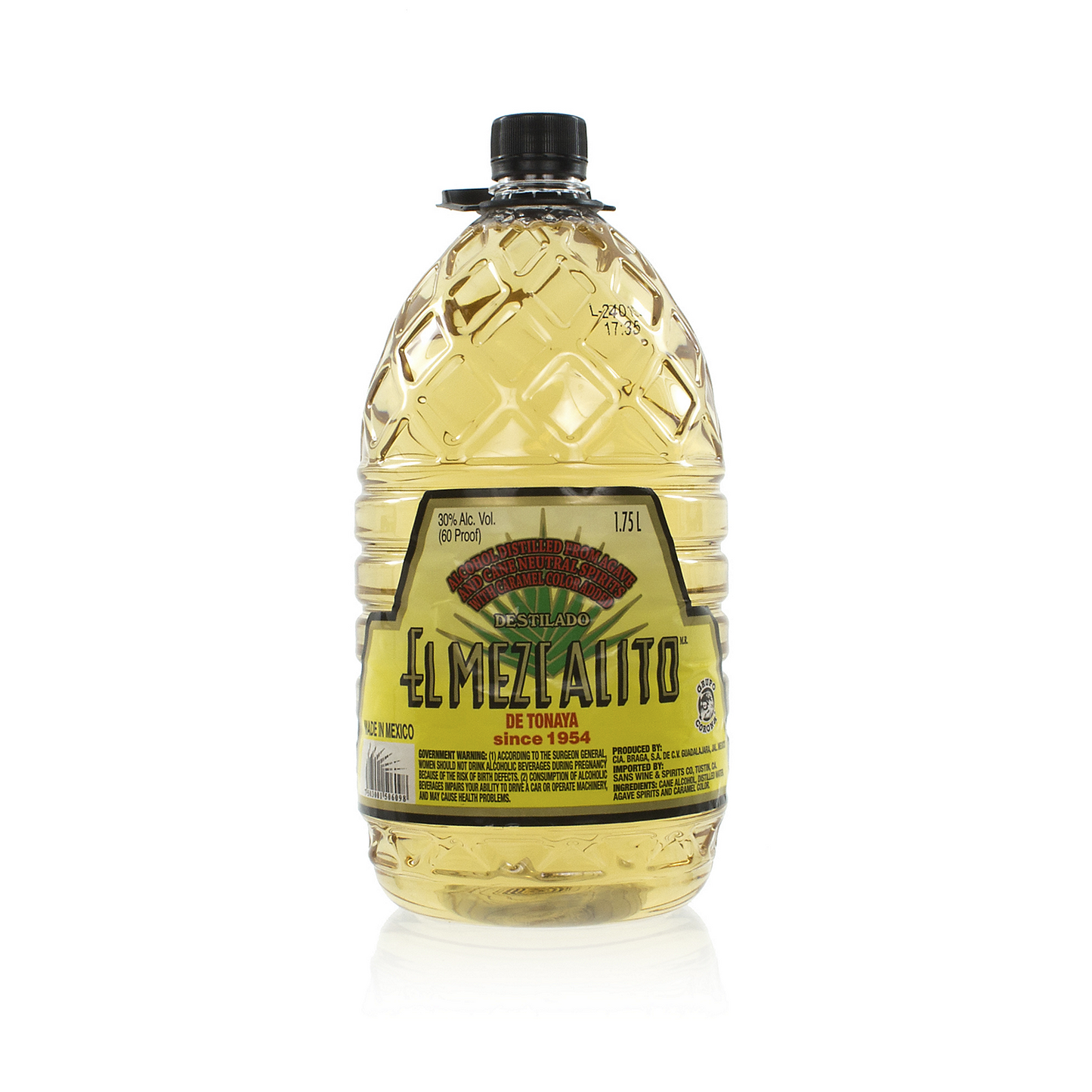 EL MEZCALITO AGAVE & CANE NEUTRAL SPIRITS GOLD 60 1.75L